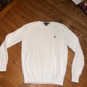 Ralph Lauren Women’s White Cable Knit Sweater